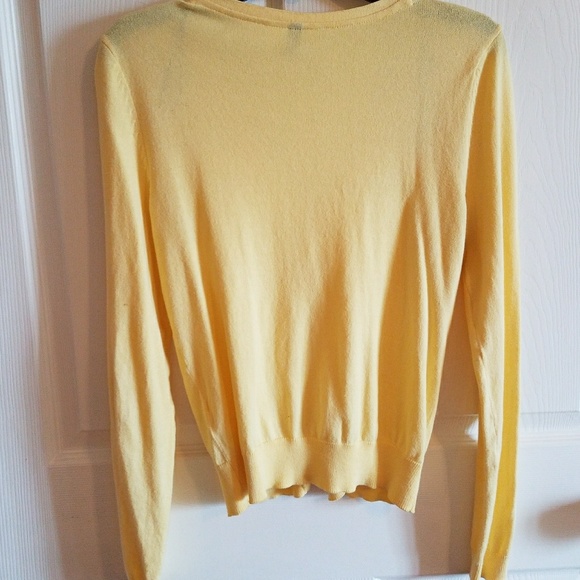 H&M yellow cardigan open button up sweater sz 6 - Picture 3 of 8
